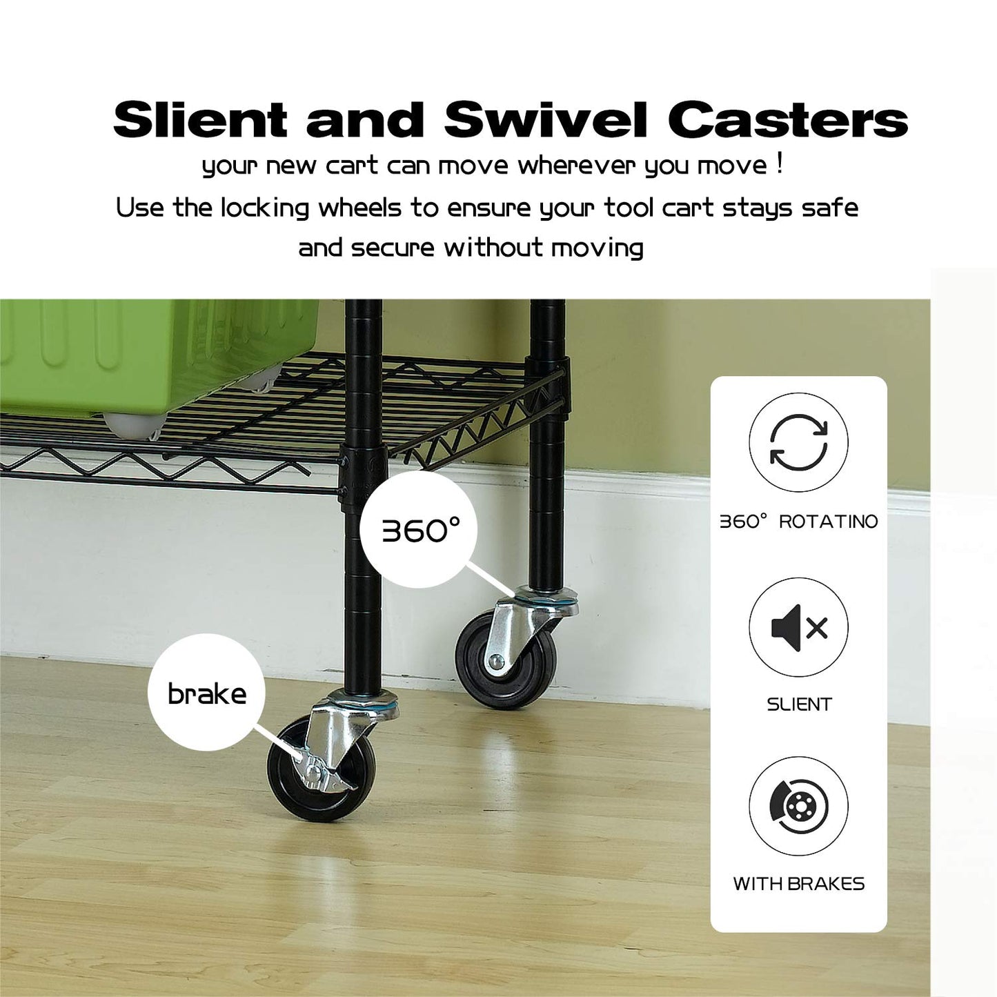 HCB 6-Tier Storage Shelf Heavy Duty Wire Shelving Unit 82"x48"x18" Height Adjustable Metal Steel Wire with Casters for Restaurant Garage Pantry