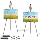 Easel Stand for Display, Aredy 63" Portable Painting Easel, Lightweight Metal Easels for Painting Canvas, Wedding Sign (2 Pack) Aredy