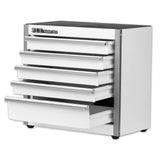 P.I.T. Mini White Tool Box, Portable 5-Drawer Micro Roll Cab Steel Tool Box with Liner, White Small Tool Case for Tools Storage, Home DIY P.I.T.