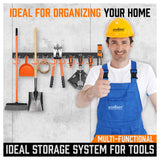 HORUSDY 64 Inch Adjustable Storage System, Wall Mount Tool Organizer, Hangers for Mop and Broom Holder Shovel, Rake, Broom Etc. HORUSDY