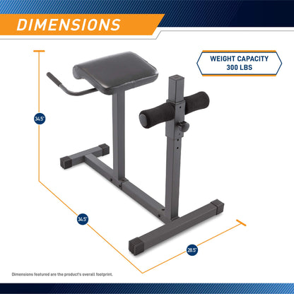 Marcy Adjustable Hyperextension Roman Chair / Exercise Hyper Bench JD-3.1 Dark grey - WoodArtSupply