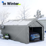 Quictent 12'x20' Carport with Roll-up Ventilated Windows, Heavy Duty Car Port Anti-Snow Car Canopy Carport Canopy Portable Garage Shelter Boat Quictent