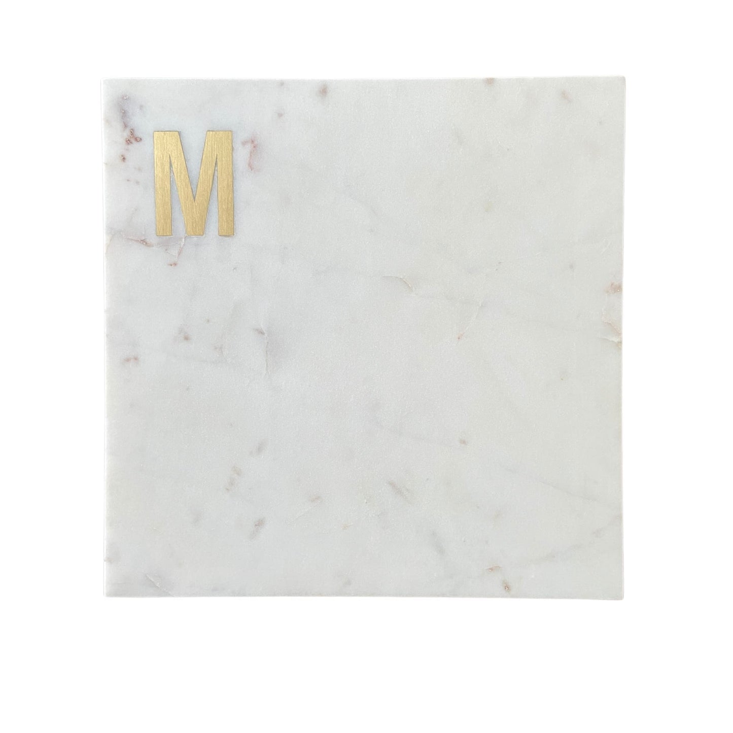 Boards by Bleu Monogram Marble Cheese Board, Personalized Charcuterie Board with Brass Initial, Christmas and Wedding Gift for Couples, Hosting and - WoodArtSupply