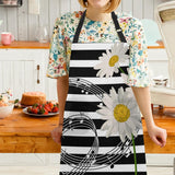 bisibuy Sunflower Music Notes Aprons for Men with Pockets Adjustable Bib Apron for Women Workshop BBQ Chef Apron Long Ties bisibuy