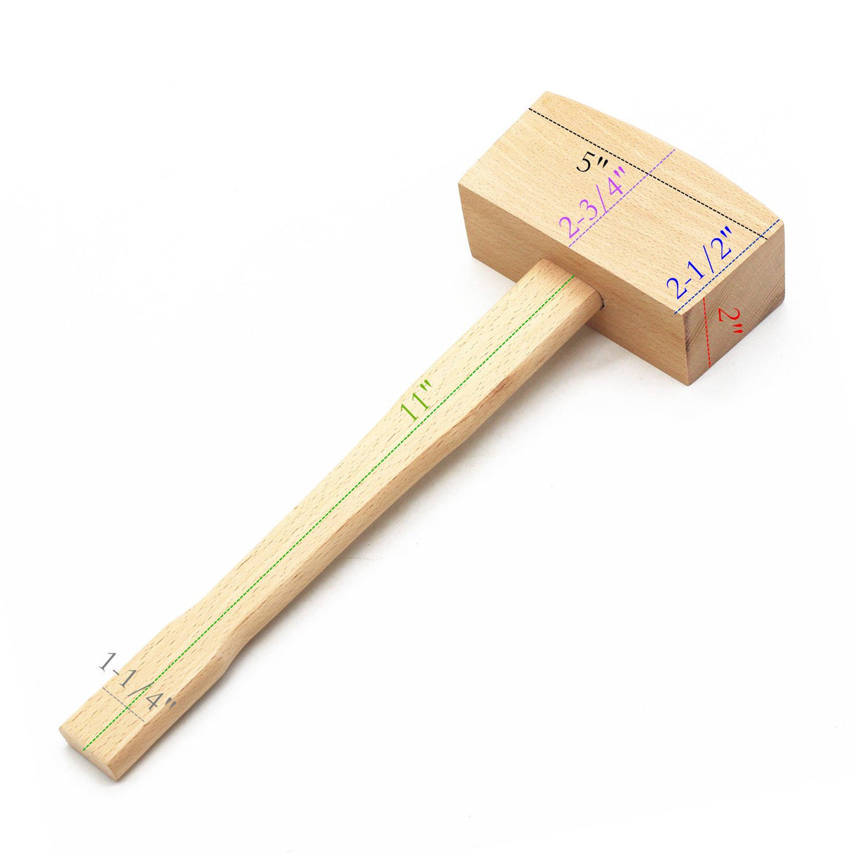 WEICHUAN 5" Unfinished Beech Wood Mallet Ice Hammer Mallet - Solid Beechwood Damage-Free Striking Woodworking Carving Mallet Woodworking Hand Tool WEICHUAN
