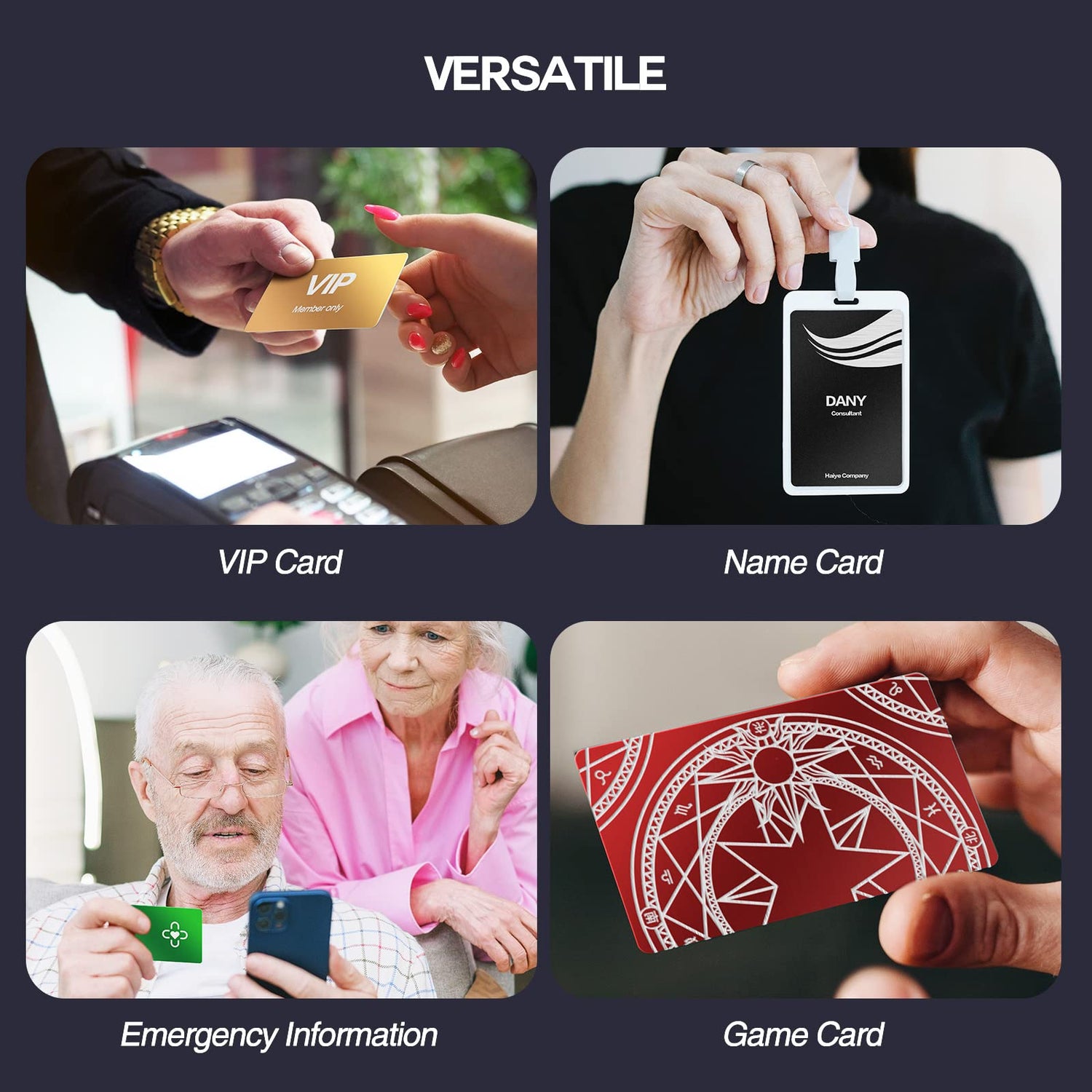 200 Pcs Metal Business Card Blanks, Colorful Aluminum Laser Engraving Blanks Multipurpose Metal Cards Laser Engraving DIY Cards for Circut, CNC, Blavvennt