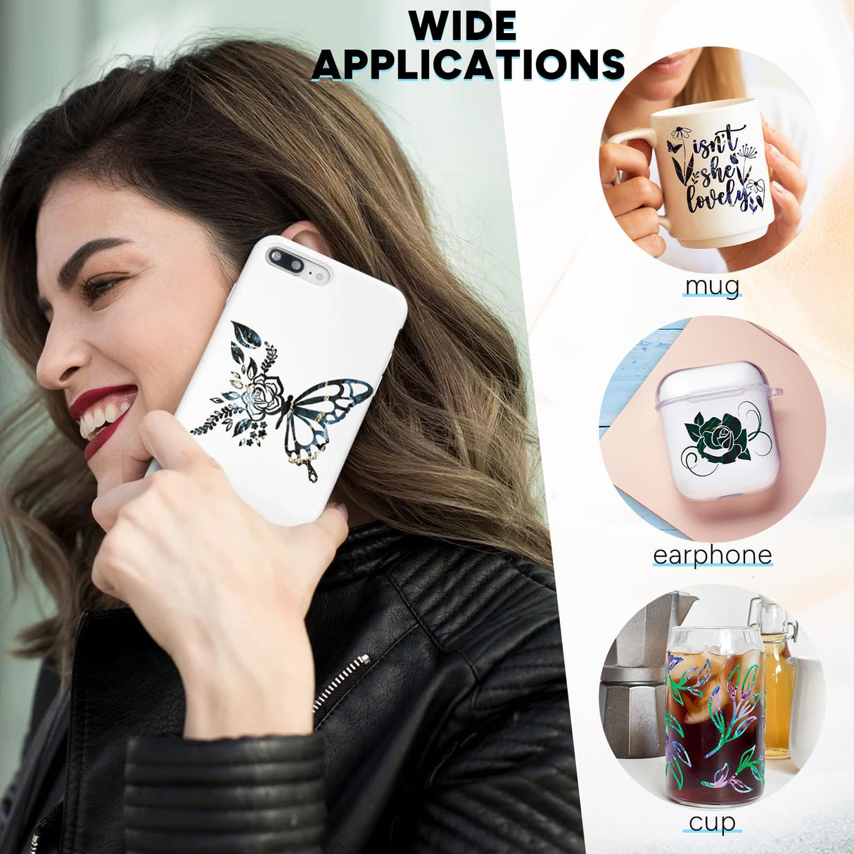 Tintnut Permanent Vinyl - 12 Sheets 12"x10", Marble Permanent Adhesive Vinyl Sheets, Watercolor Gold Pattern Self Sticker Waterproof Vinyl Compatible Tintnut