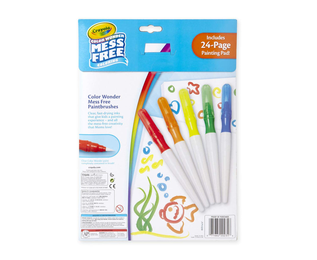 Crayola Color Wonder Mess Free Paintbrush Pens & Paper, Toddler Painting Set, Arts And Crafts For Kids Crayola