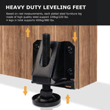 LOSCHEN 4 PCS Heavy Duty Adjustable Leveling Feet for Furniture,Hexagon Nuts Lock Furniture Legs Levelers,for Table, Cabinets, Workbench,Shelving LOSCHEN