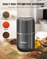 COOL KNIGHT Herb Grinder Electric Spice Grinder [Large Capacity/High Rotating Speed/Electric]- Electric Grinder for Spices and Herbs (Grey 2) COOL KNIGHT
