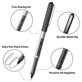Shuttle Art RollerBall Pens, 25 Pack Black Fine Point Roller Ball Pens, 0.5mm Liquid Ink Pens for Writing Journaling Taking Notes School Office Shuttle Art