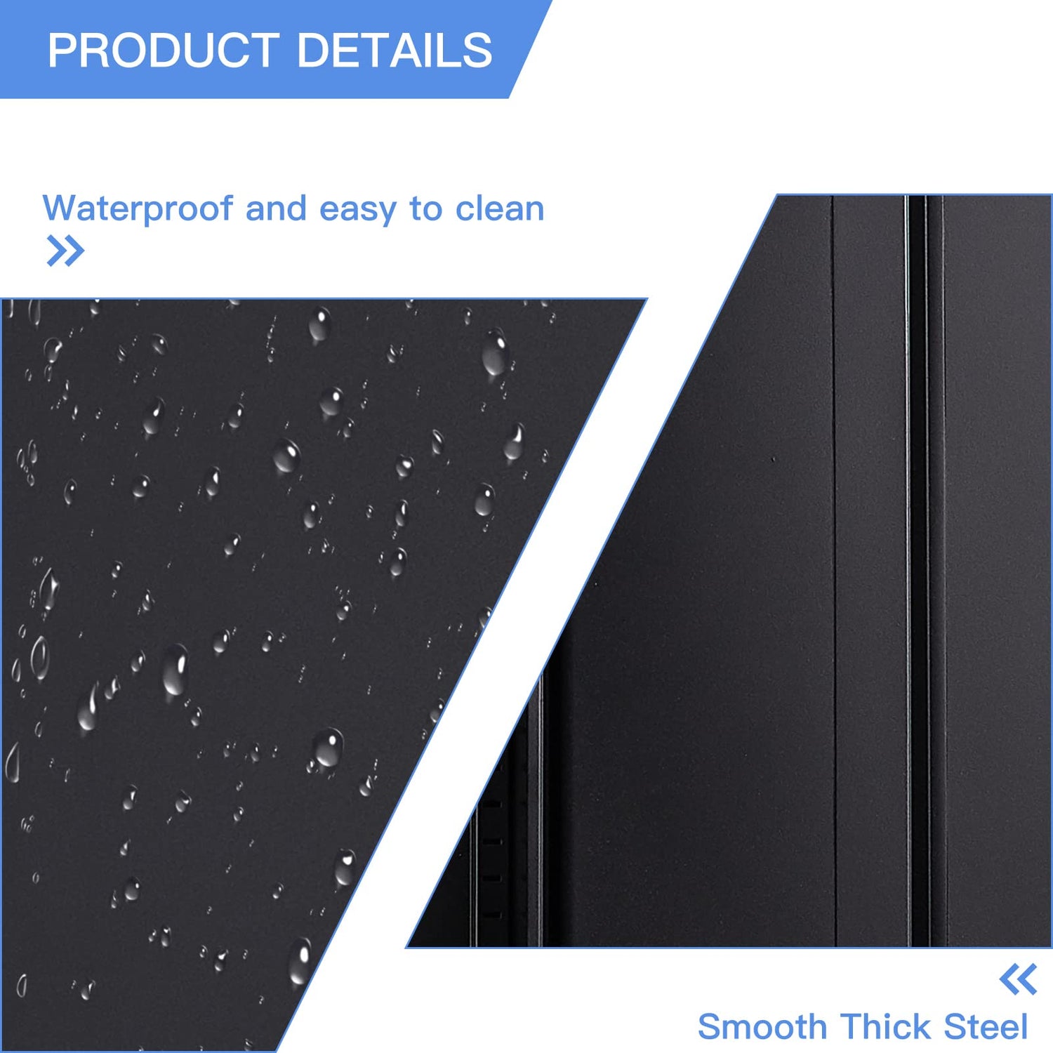 Yizosh Metal Garage Storage Cabinet with 2 Doors and 2 Adjustable Shelves - 35.5" Steel Lockable File Locking Counter Cabinet for Home Yizosh