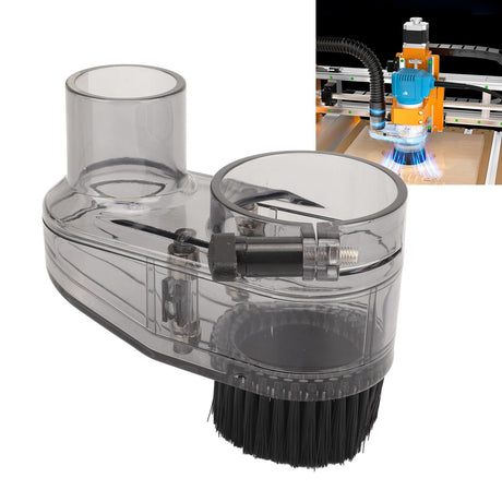 CNC Router Dust Shoe for 52mm Spindle Motors, Clear CNC Dust Boot with 38mm Hose Diameter for 52mm Spindle Motors and Router Pomya