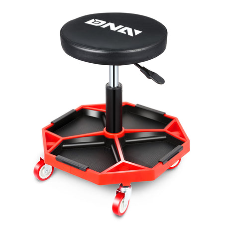 DNA MOTORING TOOLS-00253 Adjustable Height Pneumatic Garage Seat Rolling Mechanic Stool with Tool Tray Storage,300lbs Max Weight Capacity DNA MOTORING