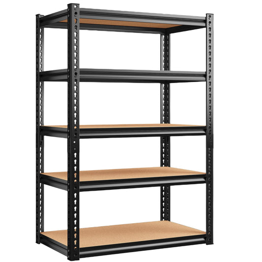 Bepatio Garage Shelving 5 Tier Storage Shelves Heavy Duty Shelving Adjustable Garage Storage Shelves Metal Shelves for Storage Loads 1500LBS Metal