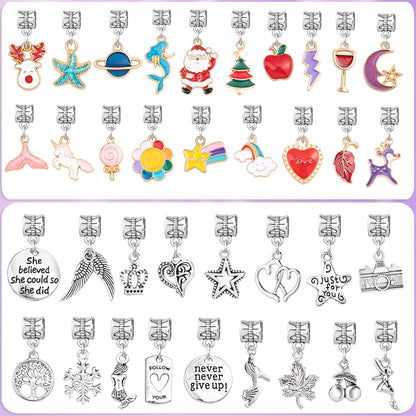 200 Pcs Charm Bracelet Making Kit, Jewelry Making Supplies Beads, Bracelets Kits for Girl Age 6-12 Unicorn Mermaid Craft Toy Set for 5 6 7 8 9 10 12