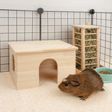 Niteangel Wood House with Window, Chinchilla and Guinea Pigs Hut Hideout Niteangel