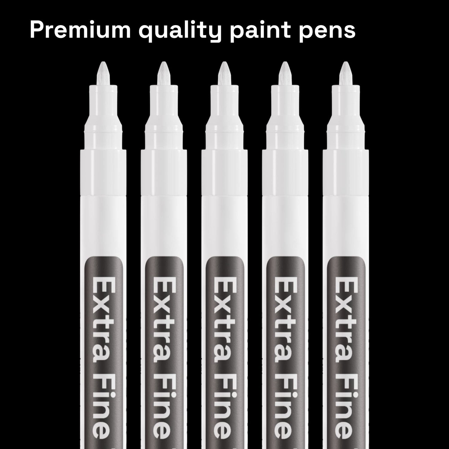 ARTISTRO White Paint Pen for Rock Painting, Stone, Ceramic, Glass, Wood, Tire, Fabric, Metal, Canvas. Set of 5 Acrylic Paint White Marker Water-based ARTISTRO