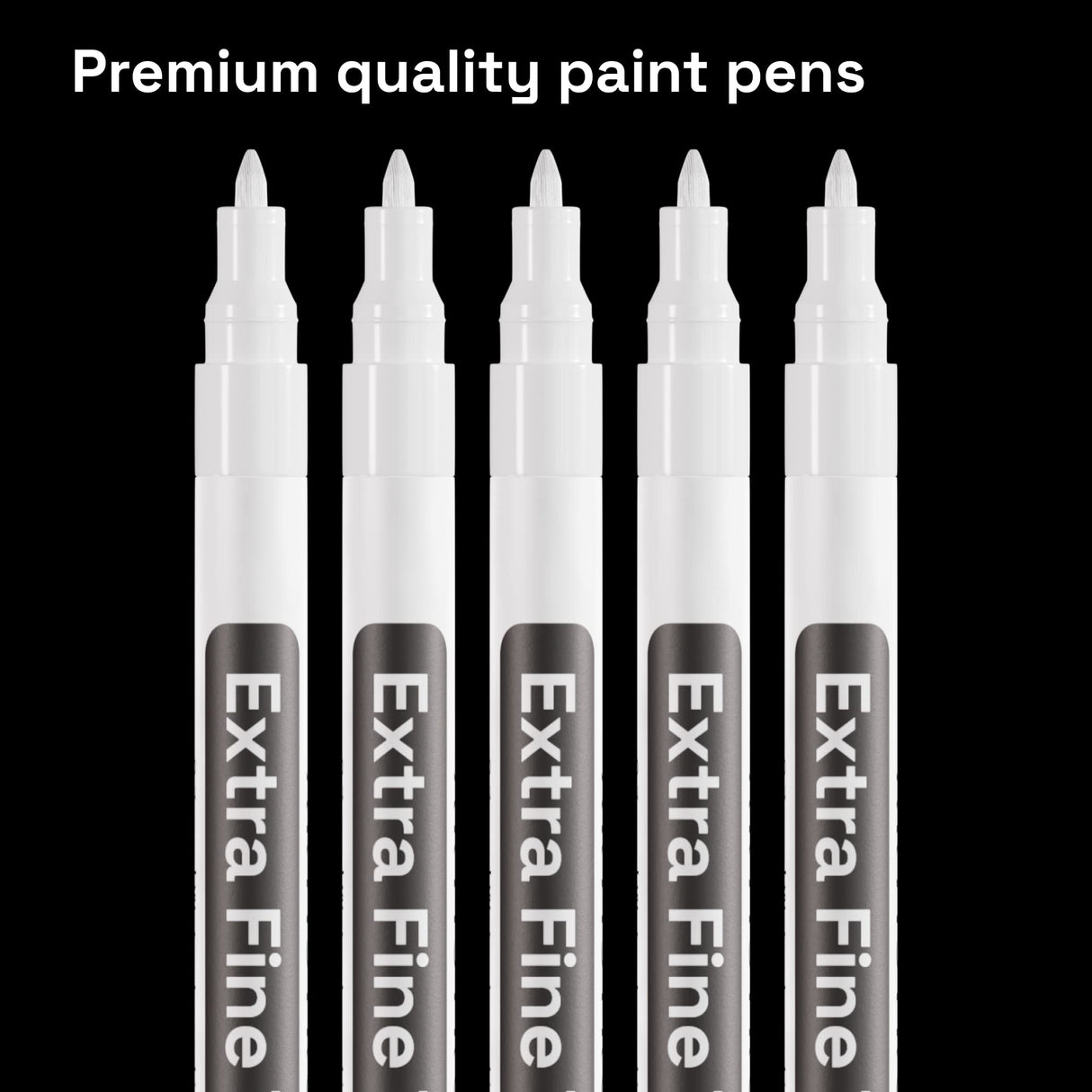 ARTISTRO White Paint Pen for Rock Painting, Stone, Ceramic, Glass, Wood, Tire, Fabric, Metal, Canvas. Set of 5 Acrylic Paint White Marker Water-based ARTISTRO