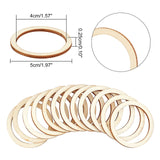 NBEADS 100 Pcs 1.96"/5cm Unfinished Wood Pieces Rings Shape, Circle Ornaments, Blank Wooden Slices for Christmas Painting, Pyrography, Home Decor NBEADS