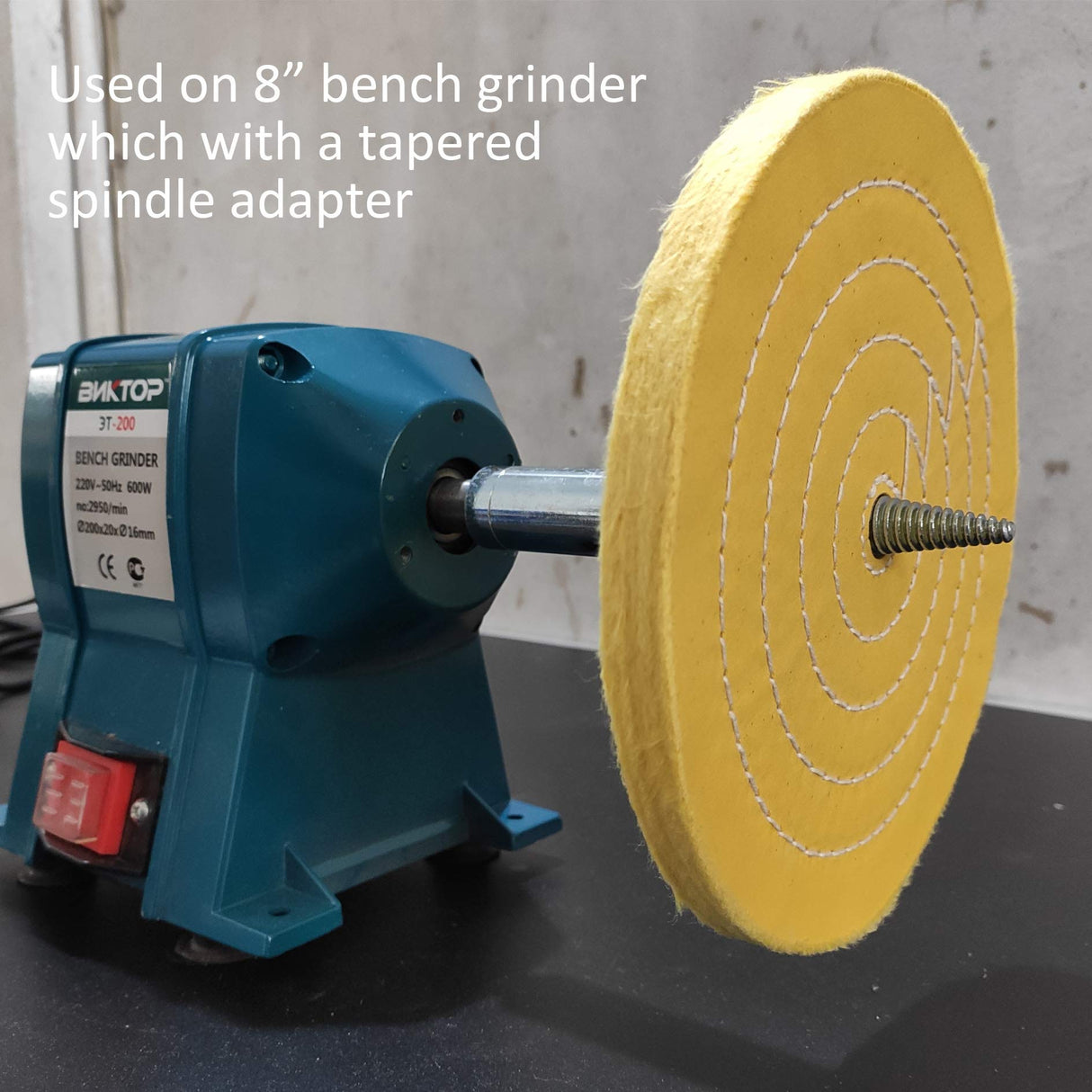 PURUI 8" Buffing Polishing Wheel-Coarse (42PLY) Medium(60PLY) Fine(40PLY) with 5/8" Arbor Hole -Brown,Blue,Red Rouge Polishing Compounds for Bench PR PURUI