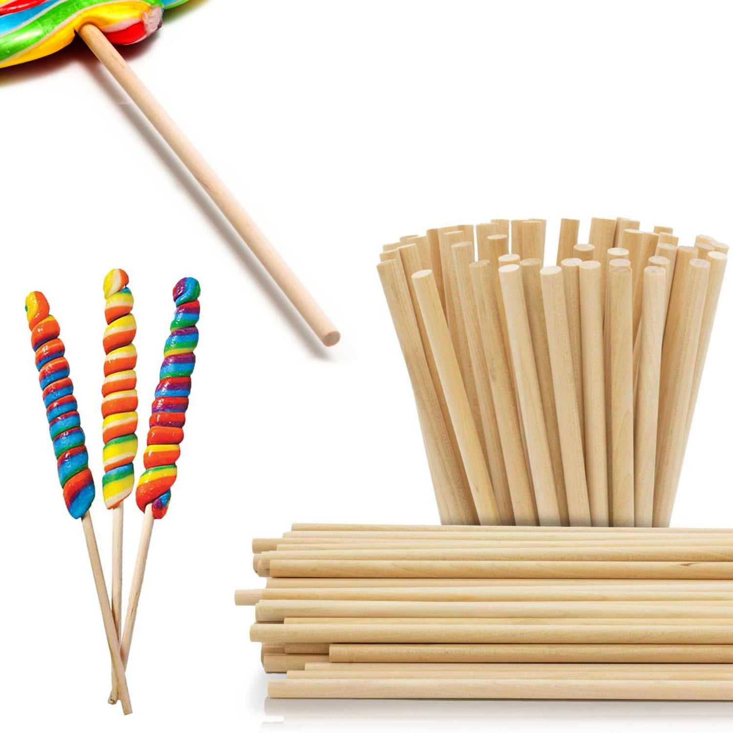 Perfect Stix - WED120-50 Wooden Lollipops and Cake Dowel Rod, 1/4" Diameter x 12" Length (Pack of 50) Perfect Stix