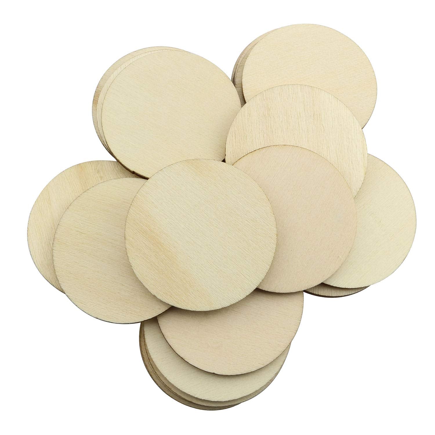 Tegg 1.5 Inch Natural Wood Slices 50PCS Unfinished Rustic Round Wood Cutouts for DIY Crafts Tegg