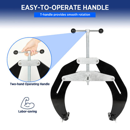 Pipe Clamp, 5 to 12 in, Steel Pipe Alignment Tool with Lightweight Design, High Strength Ultra Clamp with Quick Acting Screws, Black - WoodArtSupply