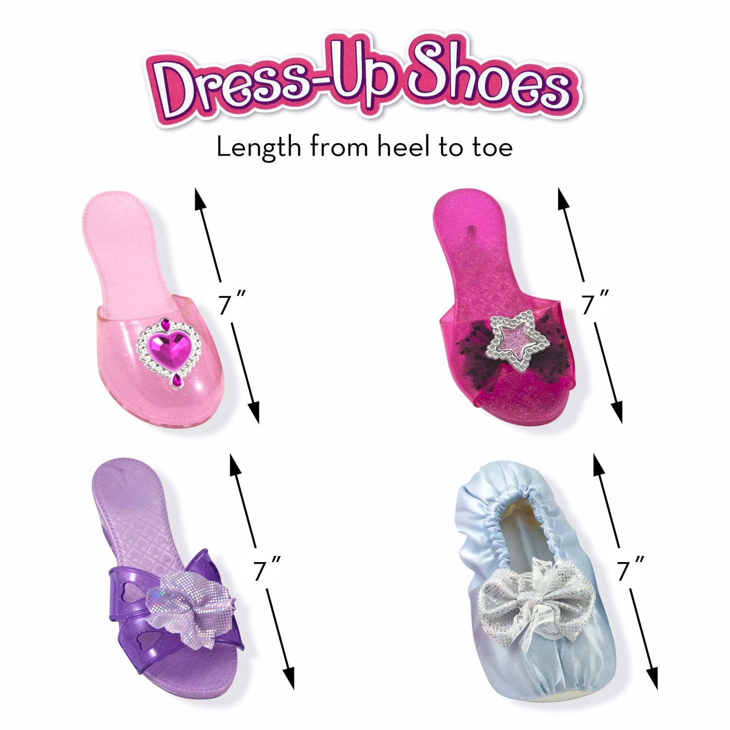 Melissa & Doug Role Play Collection - Step In Style! Dress-Up Shoes Set (4 Pairs), Multicolored, 11" x 12" x 4.5" Packaged Melissa & Doug