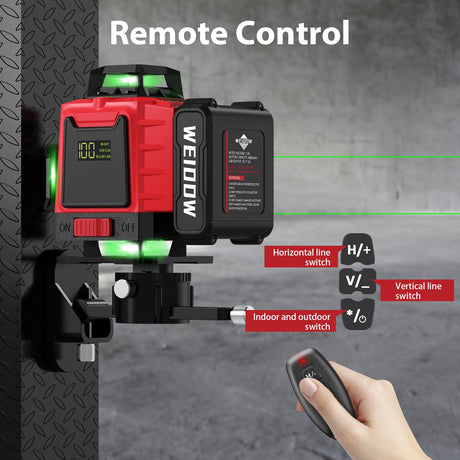 16 Lines Laser Level 360 Self Leveling - Accurate 4×360 Laser Level Line Tool for Easy Measurements - Ideal for Professionals - Durable and WEIDDW