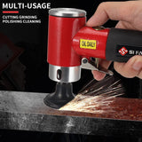 SI FANG 2 Inch Pneumatic Mini Orbital Sander Right Angle Air Die Grinder, Surface Prep Rotary Tool Polisher Kit with Various Quick Change Roll Lock SI FANG