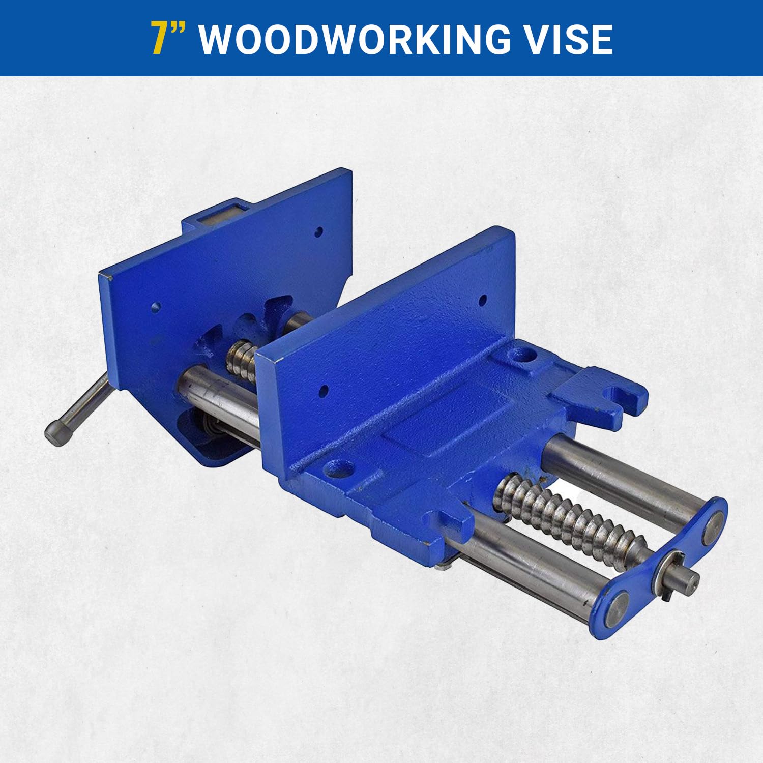 Yost Vises M7WW Rapid Action Woodworking Vise | Quick Release Lever for Quick Adjustments | 7 Inch Jaw Width | Made with Heavy-Duty Cast Iron | Blue - WoodArtSupply