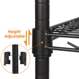 REGILLER 5-Wire Shelving Metal Storage Rack Adjustable Shelves,Standing Storage Shelf Units for Laundry Bathroom Kitchen Pantry Closet (Black,30L x REGILLER