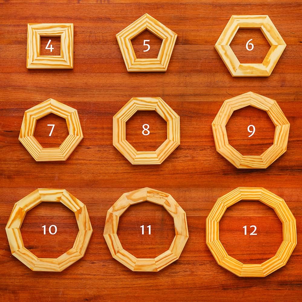 Perfect Miter Saw Setup Blocks (3-Piece) – 4 to 12 Sided, Tight-Fitting Mitered Frames for Building Segmented Turning Blanks - Plastic Accurate Angle ROCKLER