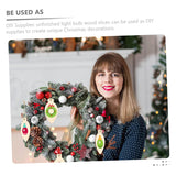 Artibetter 50pcs Christmas Wooden Cutout Unfinished Light Bulb Wooden Slices DIY Wooden Slice with Rope Wooden Christmas Ornaments Decor Kindergarten ARTIBETTER