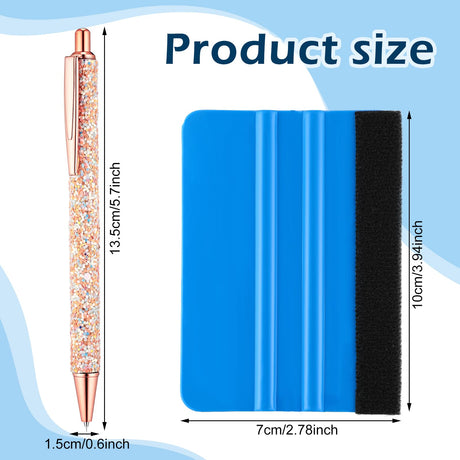 Weeding Tools for Vinyl 2 Pieces Craft Vinyl Weeding Pen Point Retractable Pin Pen Air Release Pen Glitter Weeding Pen with 2 Pieces Felt Squeegees Zhehao