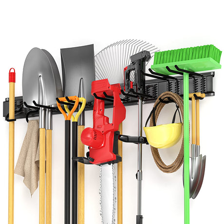 Garage Tool Organizer Wall Mount 11 PCS, Yard Garden Tool Organizer, Adjustable Garage Organizers with 8 Heavy Duty Hooks, Max Load 500lbs Garage Ailadl