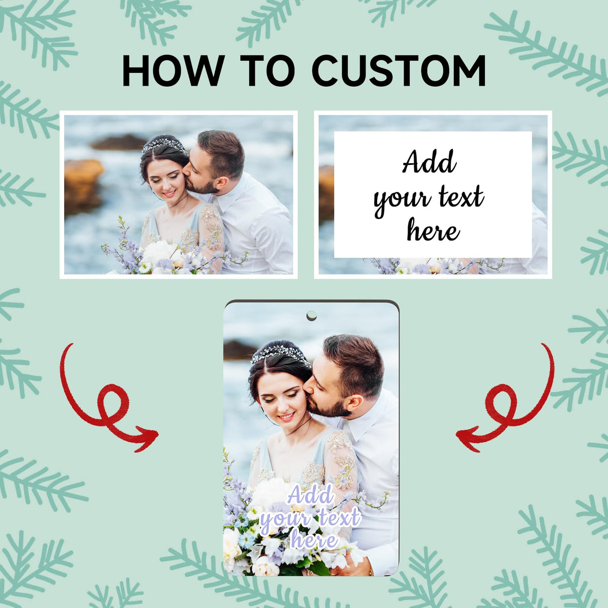 Personalized Christmas Ornaments 2023, Wood Custom Photo Text Hanging Ornament Customized Christmas Tree Decorations Gift for Family, Kids, Friends, Valyria