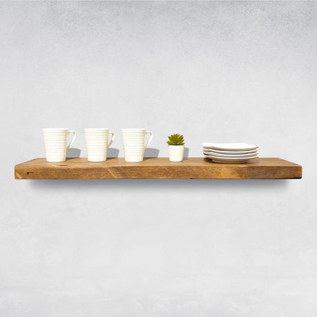 AUDRIELLE URBANDI, Rustic Floating Shelves, Set of 2, Hidden Bracket, Solid Wood, Heavy Duty, Wall Mounted Shelves, (Brown, 24Wx6D) WoodArtSupply