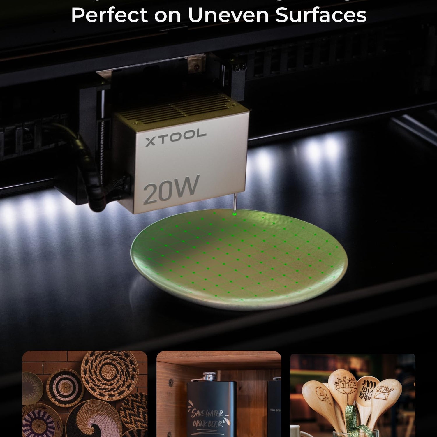 xTool S1 20W Enclosed Diode Laser Engraver and Cutter Includes Smart Air Assist, Honeycomb, 1064nm Infrared Laser Module for Woodworking, Jewelry xTool