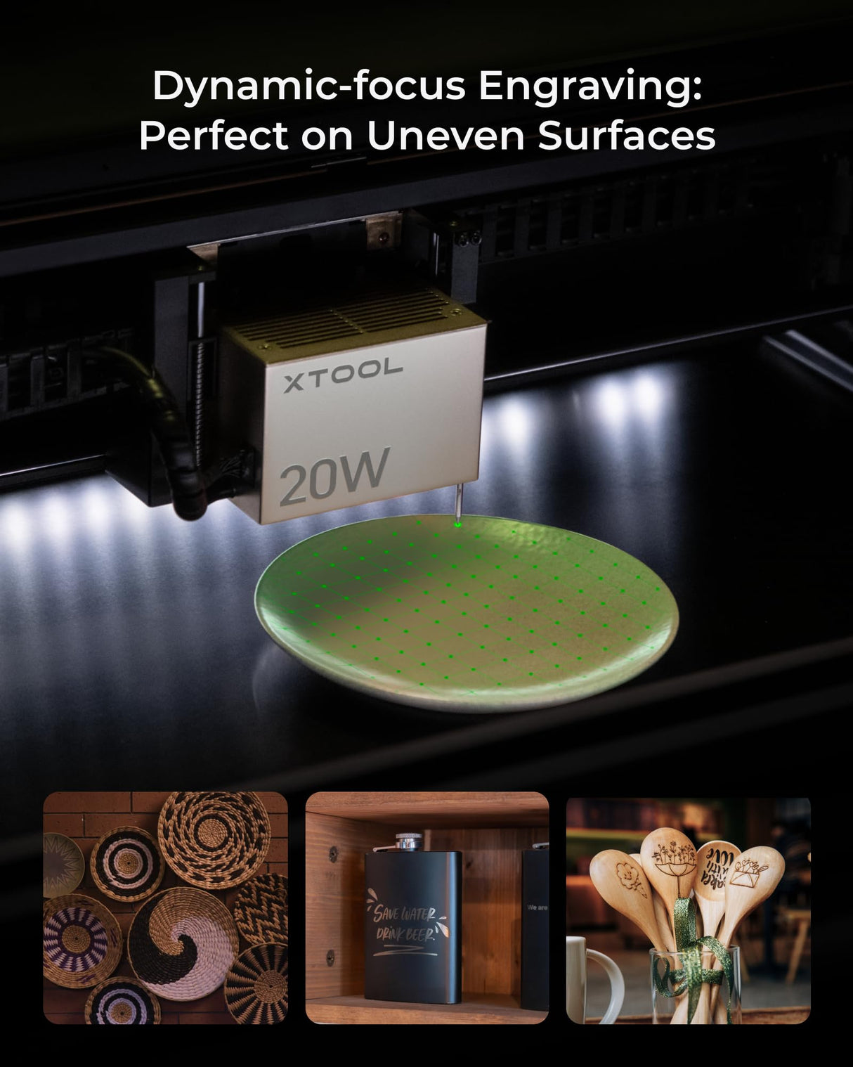 xTool S1 20W Enclosed Diode Laser Engraver and Cutter Includes Smart Air Assist, Honeycomb, 1064nm Infrared Laser Module for Woodworking, Jewelry xTool