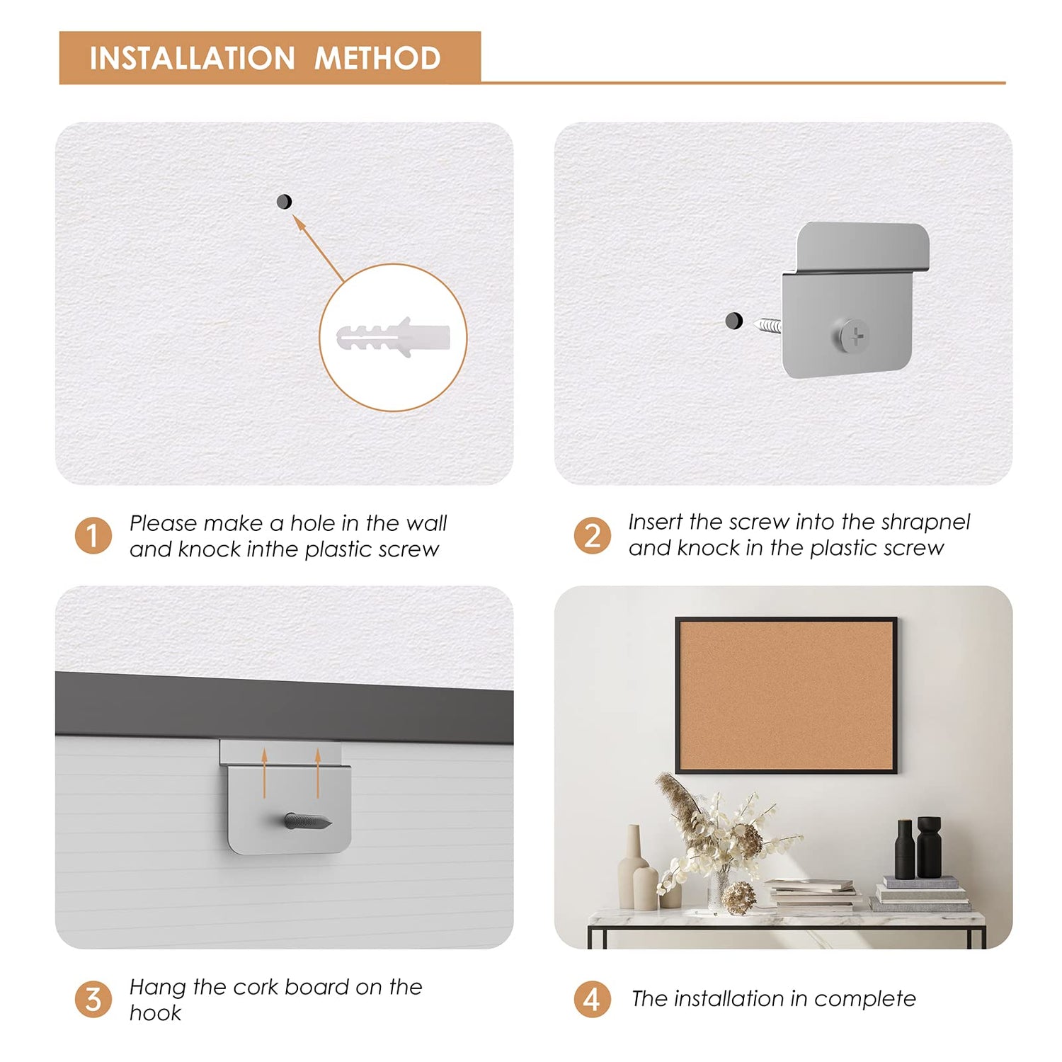 Board2by Cork Board Bulletin Board 36 x 48, Black Wood Framed 4x3 Corkboard, Office Board for Wall Cork, Large Wall Mounted Notice Pin Board with 18 Board2by