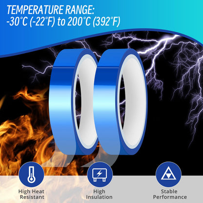 HTVRONT Heat Tape for Sublimation - Heat Resistant Tape 2 Rolls 20mm x 33m Sublimation Tape, No Residue Heat Transfer Tape for Sublimation Blanks - WoodArtSupply