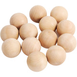 KOHAND 30 Pack Wood Round Ball, 2 Inch Natural Wood Ball for Craft, Unfinished Wooden Round Balls for DIY Art Craft Jewelry Making Building Design KOHAND