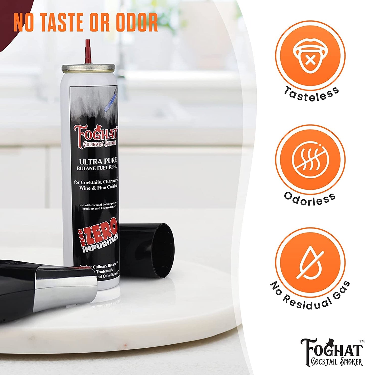 Foghat Cocktail Smoker Torch with Butane (2) for Smoked Cocktails and Cooking - Handheld Refillable Culinary Butane Kitchen Blow Torch Lighter Gun, - WoodArtSupply