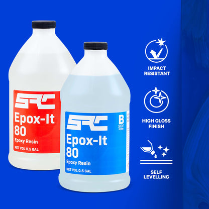 Specialty Resin & Chemical Epox-It 80 (1 Gal)| Clear Epoxy Resin Kit for Beginners & Experts| Clear Epoxy Coating for Bar Top, Countertop, - WoodArtSupply