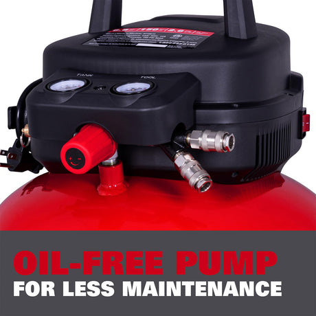 ECOMAX Air Compressor, Portable Air Compressor, 6 Gallon, Pancake Air Compressor, Max 150 PSI, 2.6 CFM @90 Psi, Oil Free Small Electric Air ECOMAX