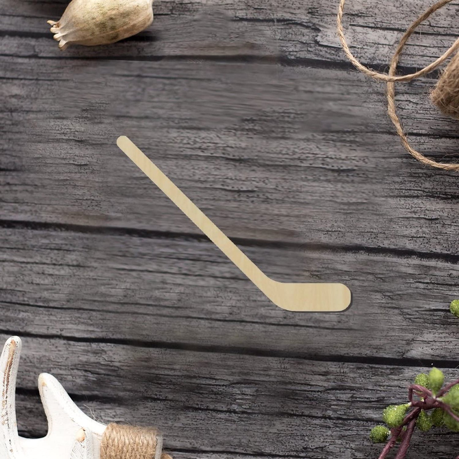 Hockey Stick Wood Craft,Unfinished Wooden Cutout Art,DIY Wood Sign, Inspirational Farmhouse Wall Plaque,Rustic Home Decor for Grandpa Papa Dad Arupkeer