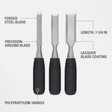 STANLEY Chisel Set, 150 Series, Short Blade, Wood, 3-Piece (16-150) Stanley