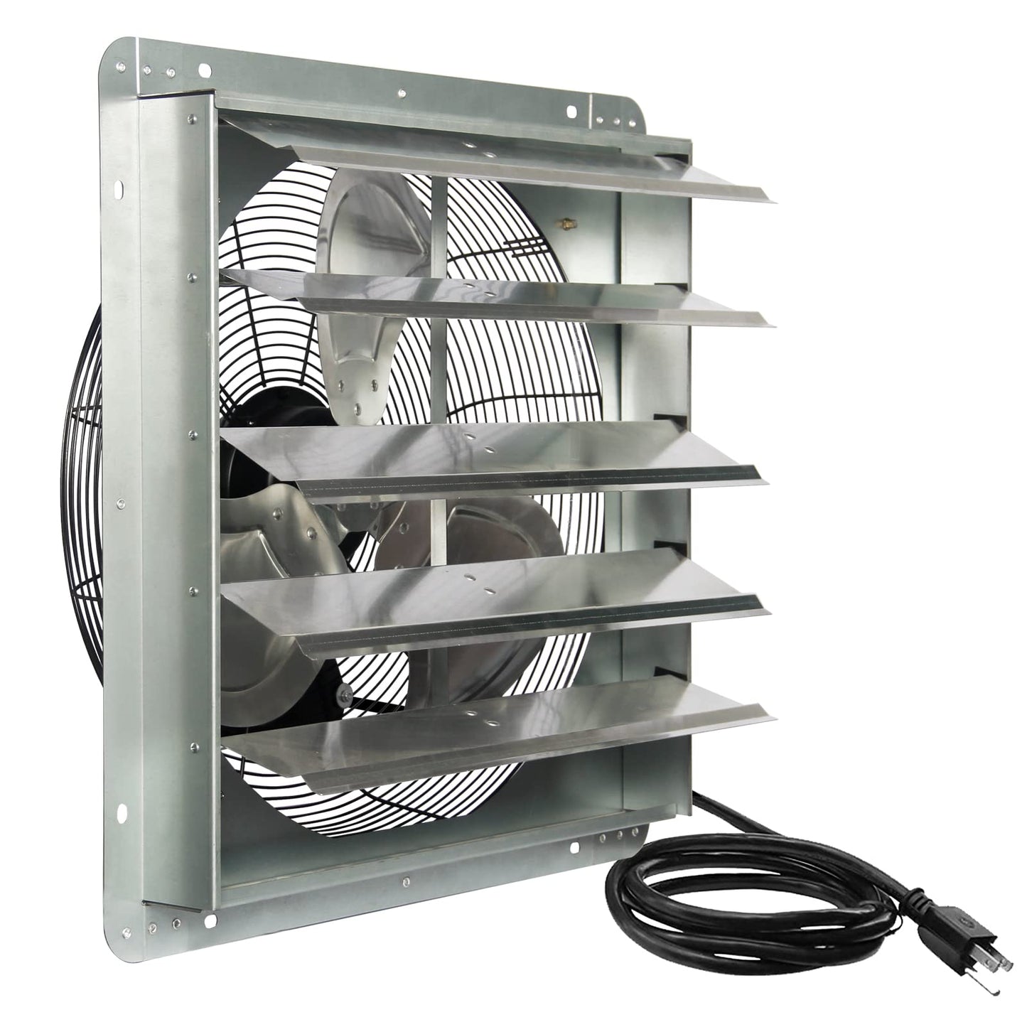 KEN BROWN 20 Inch Shutter Exhaust Fan With 1.65 Meters Power Cord Wall Mounted, High Speed 3500CFM, Vent Fan For Garages And Shops, Greenhouse,Attic - WoodArtSupply